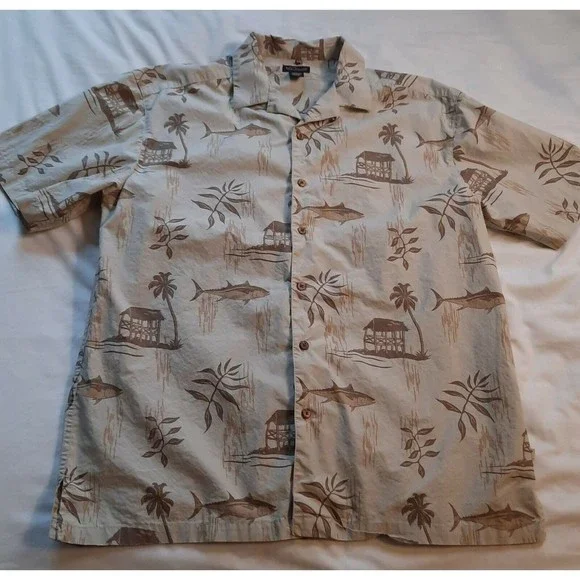 Red Macaw Trading Company Men's Hawaiian Shirt sz L - Picture 3 of 7